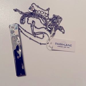 NEW Park Lane Vertical Bar Necklace. Polished Silver Finish • Unisex• 16”+3”